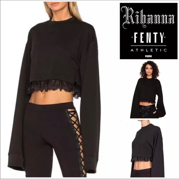 PUMA BY RIHANNA CROPPED LONG SLEEVE SWEATSHIRT. 💯 - Picture 5 of 7